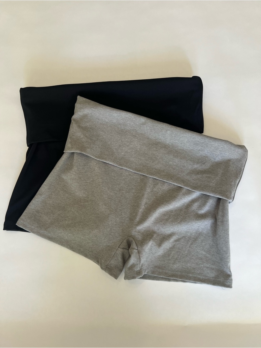 Better / Together Foldover Waist Yoga Shorts - Grey and Black